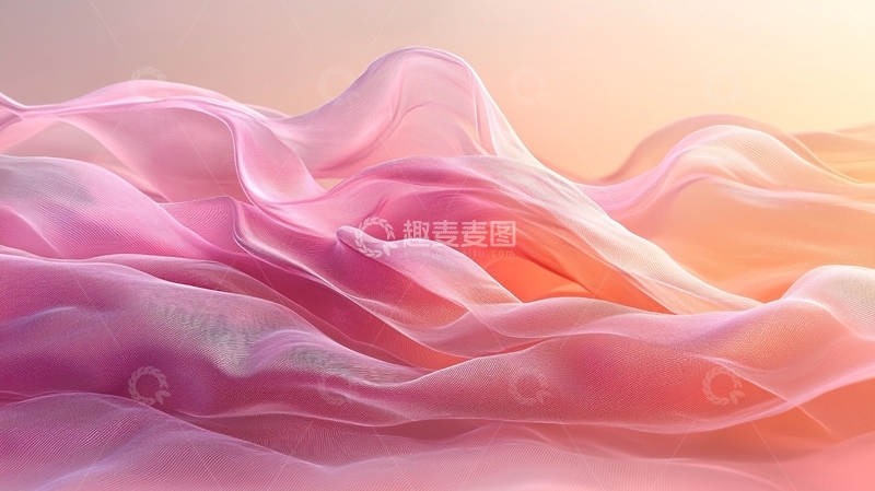 高清大图下载【趣麦麦图】粉色轻柔飘逸丝绸布料
