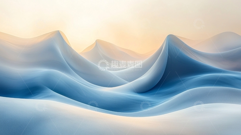 高清大图下载【趣麦麦图】极简蓝色山峦