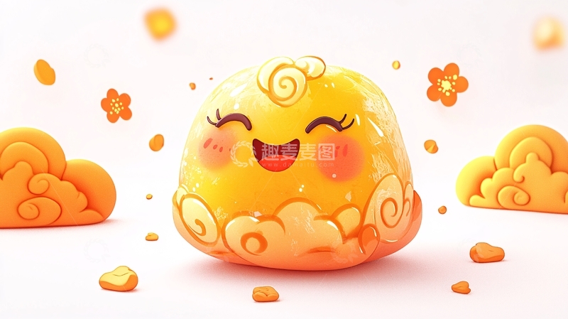 高清大图下载【趣麦麦图】可爱卡通黄色小怪物