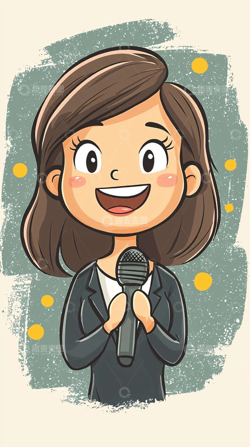 高清大图下载【趣麦麦图】卡通人物演讲