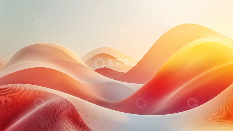 高清大图下载【趣麦麦图】暖色系抽象波浪背景