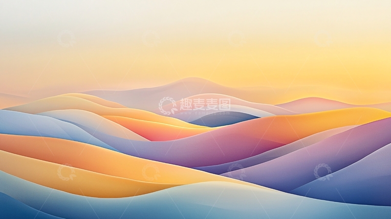 高清大图下载【趣麦麦图】柔和色彩山峦起伏