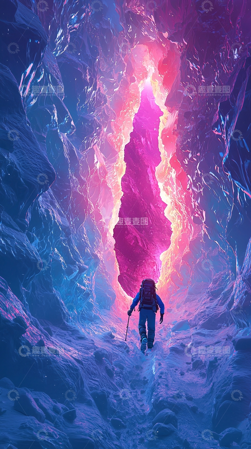 高清大图下载【趣麦麦图】奇幻冰雪世界探险者