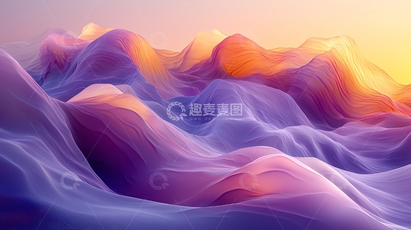 高清大图下载【趣麦麦图】梦幻般色彩的流动山峦