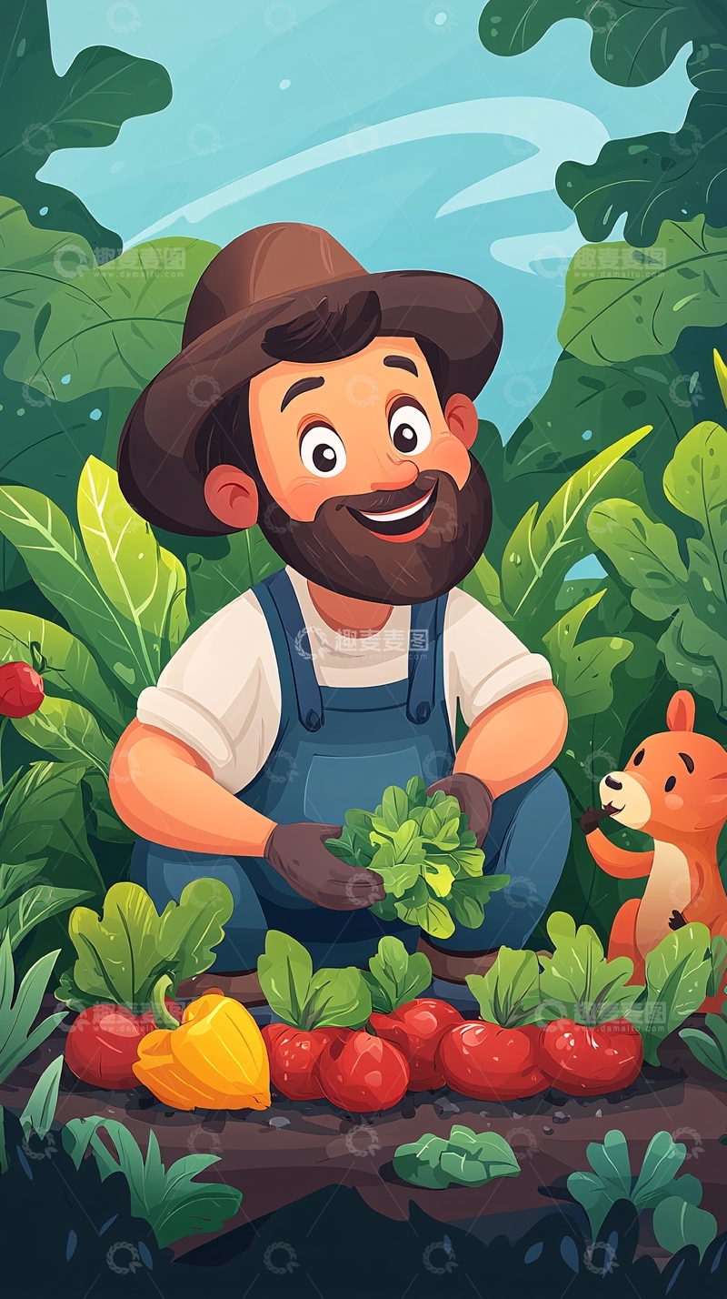 高清大图下载【趣麦麦图】快乐农民