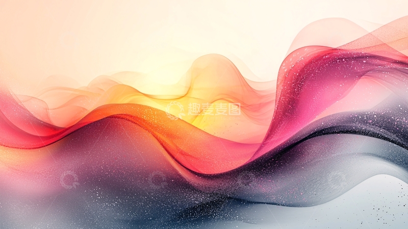 高清大图下载【趣麦麦图】抽象彩色飘逸线条