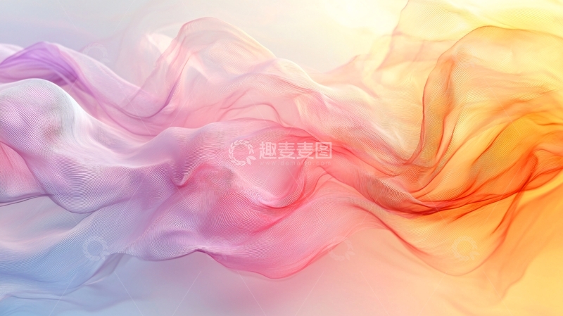 高清大图下载【趣麦麦图】彩色飘逸丝绸质感