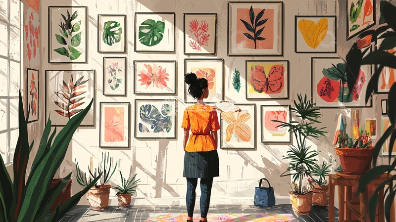 高清大图下载【趣麦麦图】阳光洒落的植物画廊