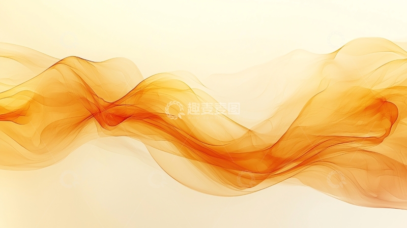 高清大图下载【趣麦麦图】抽象橙色丝绸飘带
