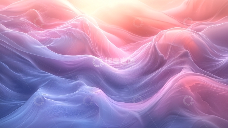 高清大图下载【趣麦麦图】梦幻般粉色蓝色波浪