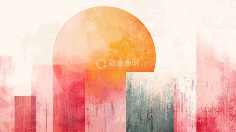 高清大图下载【趣麦麦图】抽象城市日出