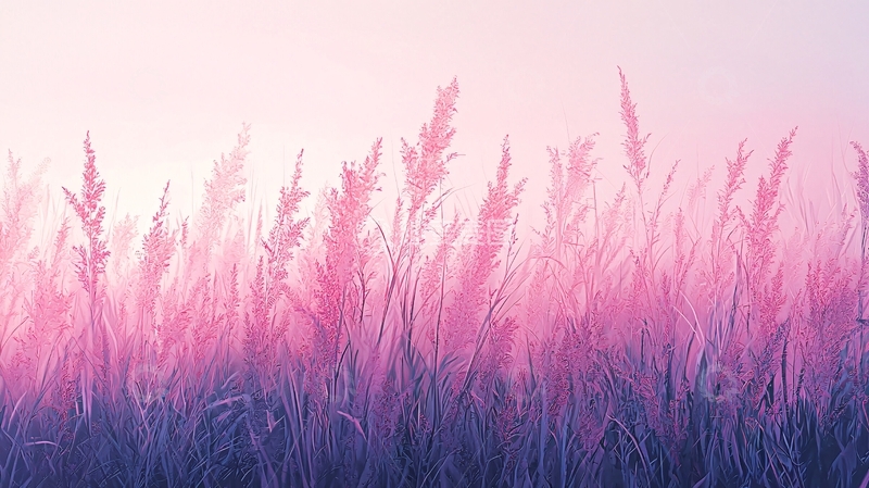 高清大图下载【趣麦麦图】粉色梦幻草地