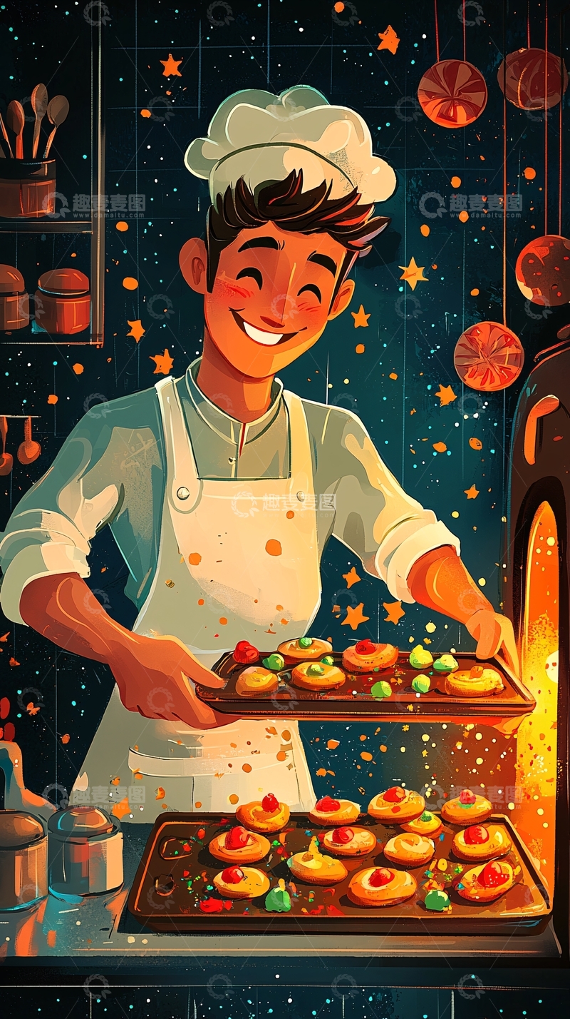 高清大图下载【趣麦麦图】快乐烘焙师