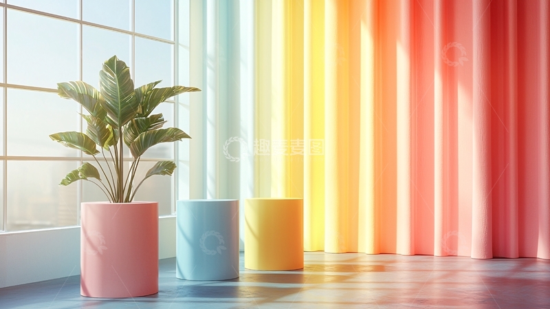 高清大图下载【趣麦麦图】彩虹窗帘