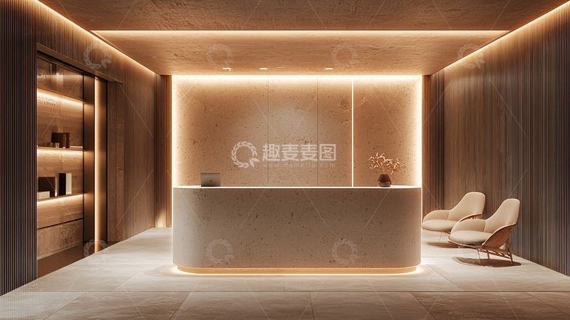 高清大图下载【趣麦麦图】现代简约酒店大堂接待台