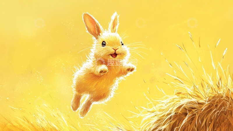 高清大图下载【趣麦麦图】可爱的小兔子跳跃