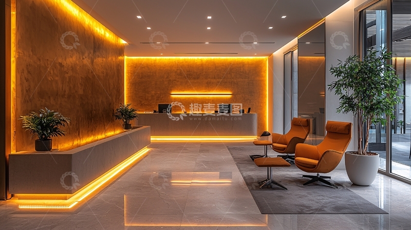 高清大图下载【趣麦麦图】现代酒店大堂接待区