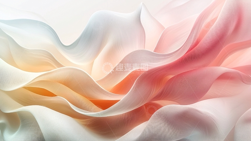 高清大图下载【趣麦麦图】轻柔飘逸的彩色丝绸质感