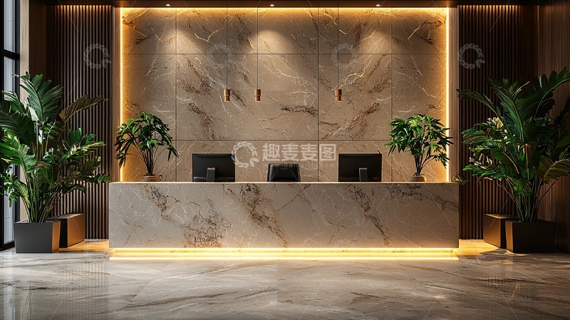 高清大图下载【趣麦麦图】酒店大堂接待台设计