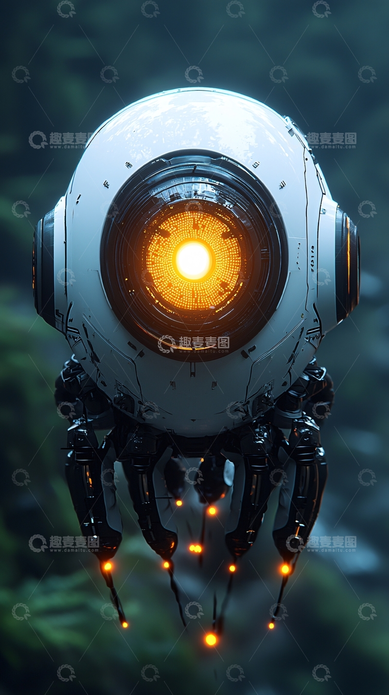 高清大图下载【趣麦麦图】科幻球形机器人