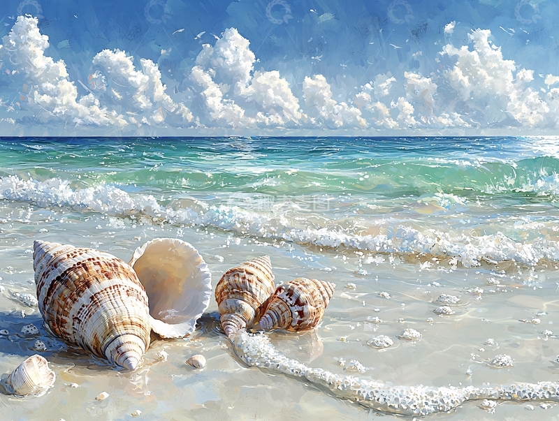 高清大图下载【趣麦麦图】海滩上的贝壳