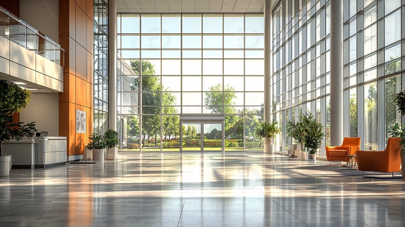 高清大图下载【趣麦麦图】现代化办公大楼明亮大厅