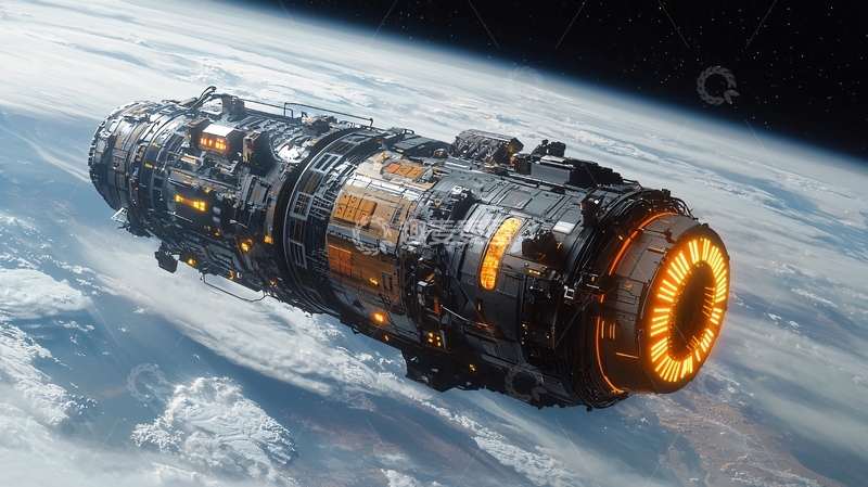 高清大图下载【趣麦麦图】宇宙飞船太空轨道