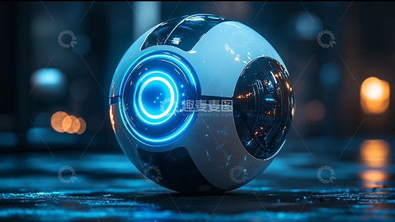 高清大图下载【趣麦麦图】科幻球形机器人