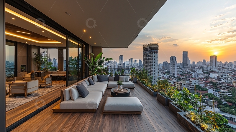 高清大图下载【趣麦麦图】现代都市景观阳台