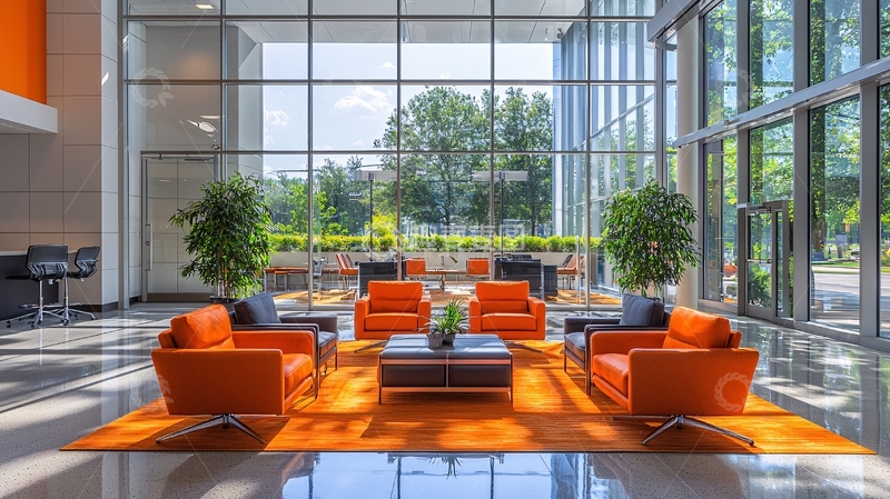 高清大图下载【趣麦麦图】明亮现代化办公楼大厅