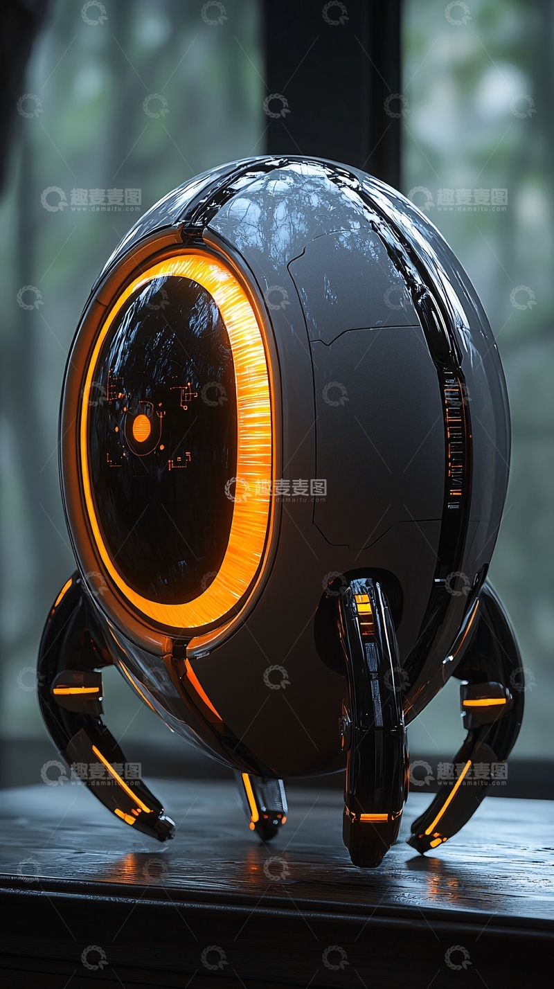 高清大图下载【趣麦麦图】未来感球形机器人