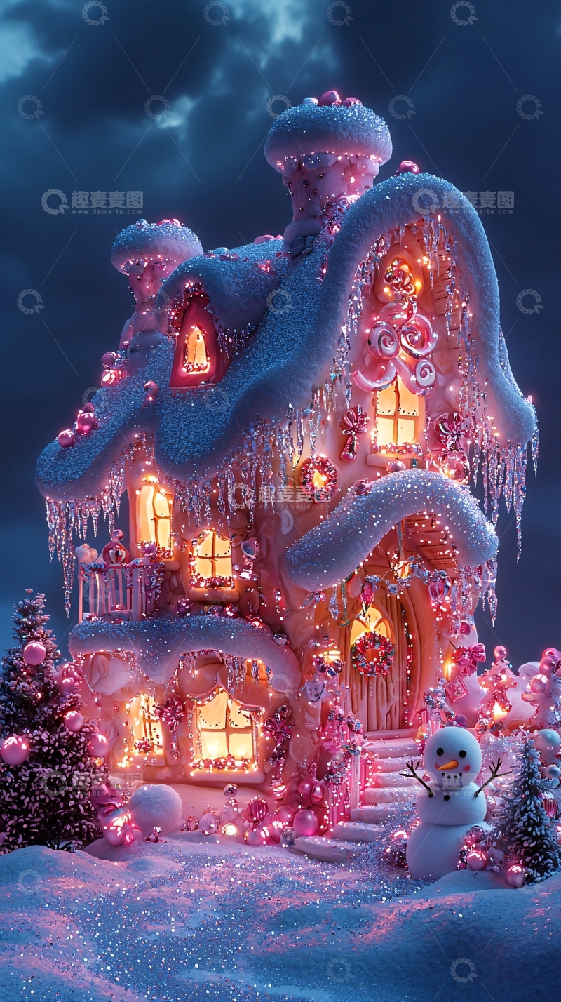 高清大图下载【趣麦麦图】梦幻圣诞小屋