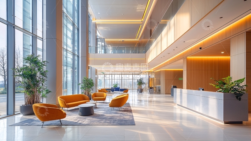 高清大图下载【趣麦麦图】现代化办公大楼大堂