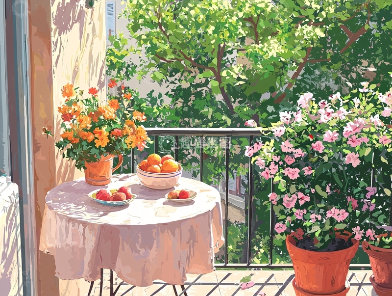 高清大图下载【趣麦麦图】阳台花园