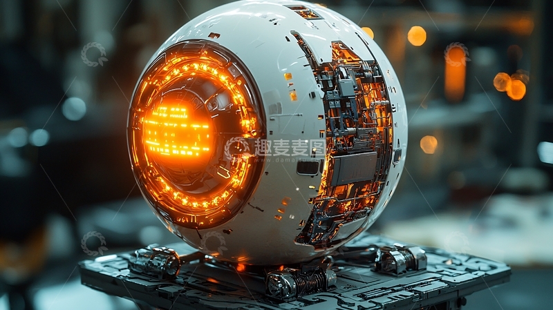高清大图下载【趣麦麦图】科技感十足的球形机器人