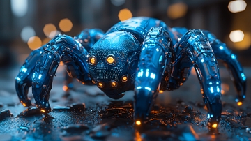 科幻金属蜘蛛机器人