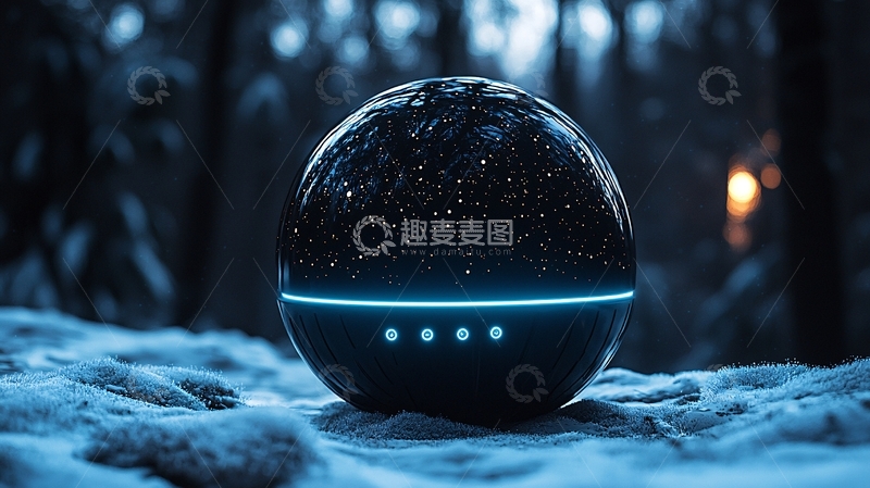 高清大图下载【趣麦麦图】黑暗森林雪地水晶球
