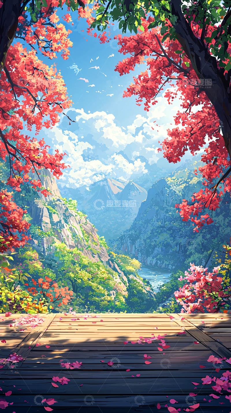 高清大图下载【趣麦麦图】春意盎然的山间美景