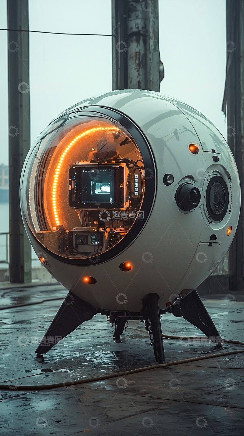 高清大图下载【趣麦麦图】未来感球形机器人