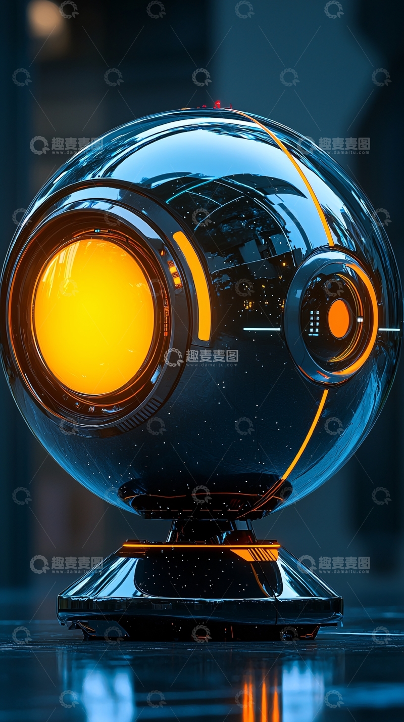 高清大图下载【趣麦麦图】科技感十足的球形机器人