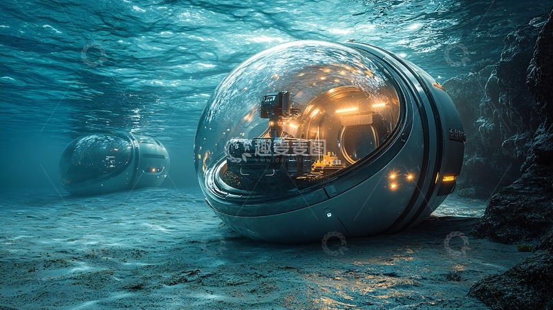 高清大图下载【趣麦麦图】深海球形潜水器