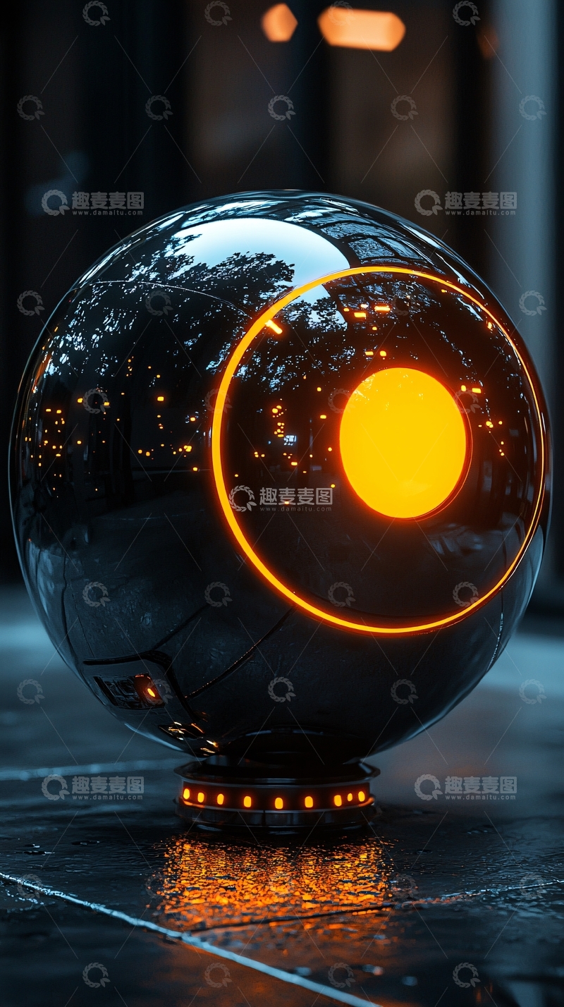 高清大图下载【趣麦麦图】黑金科技感球体