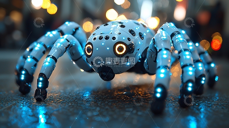 高清大图下载【趣麦麦图】未来科技感蜘蛛机器人