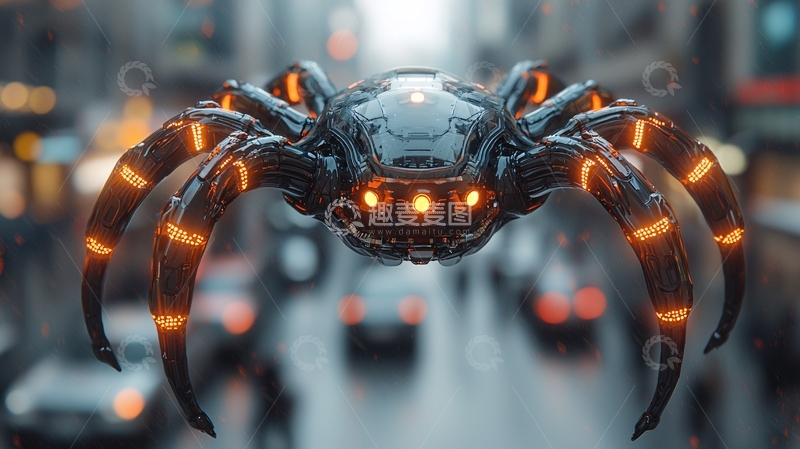 高清大图下载【趣麦麦图】未来都市机械蜘蛛