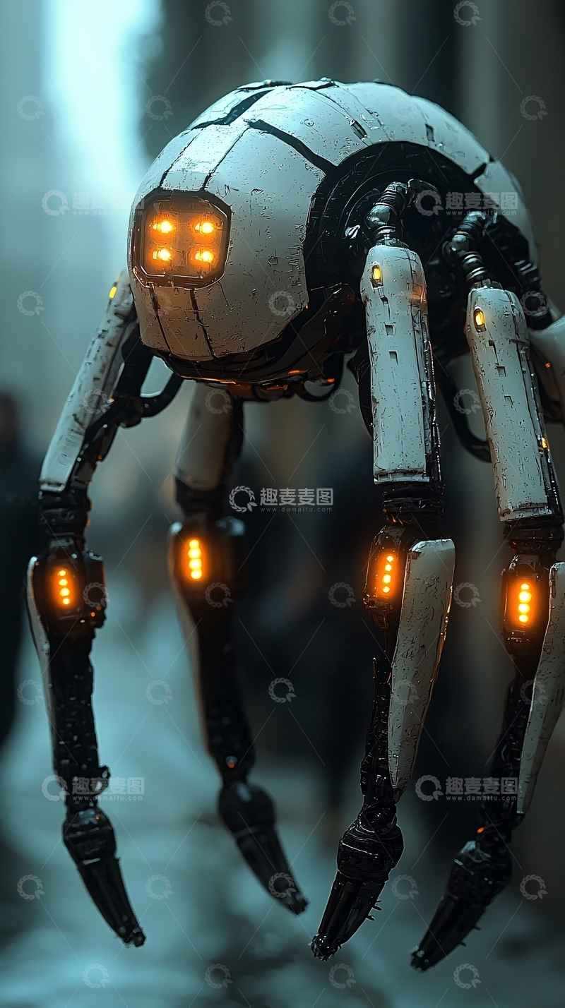 高清大图下载【趣麦麦图】未来科技蜘蛛机器人