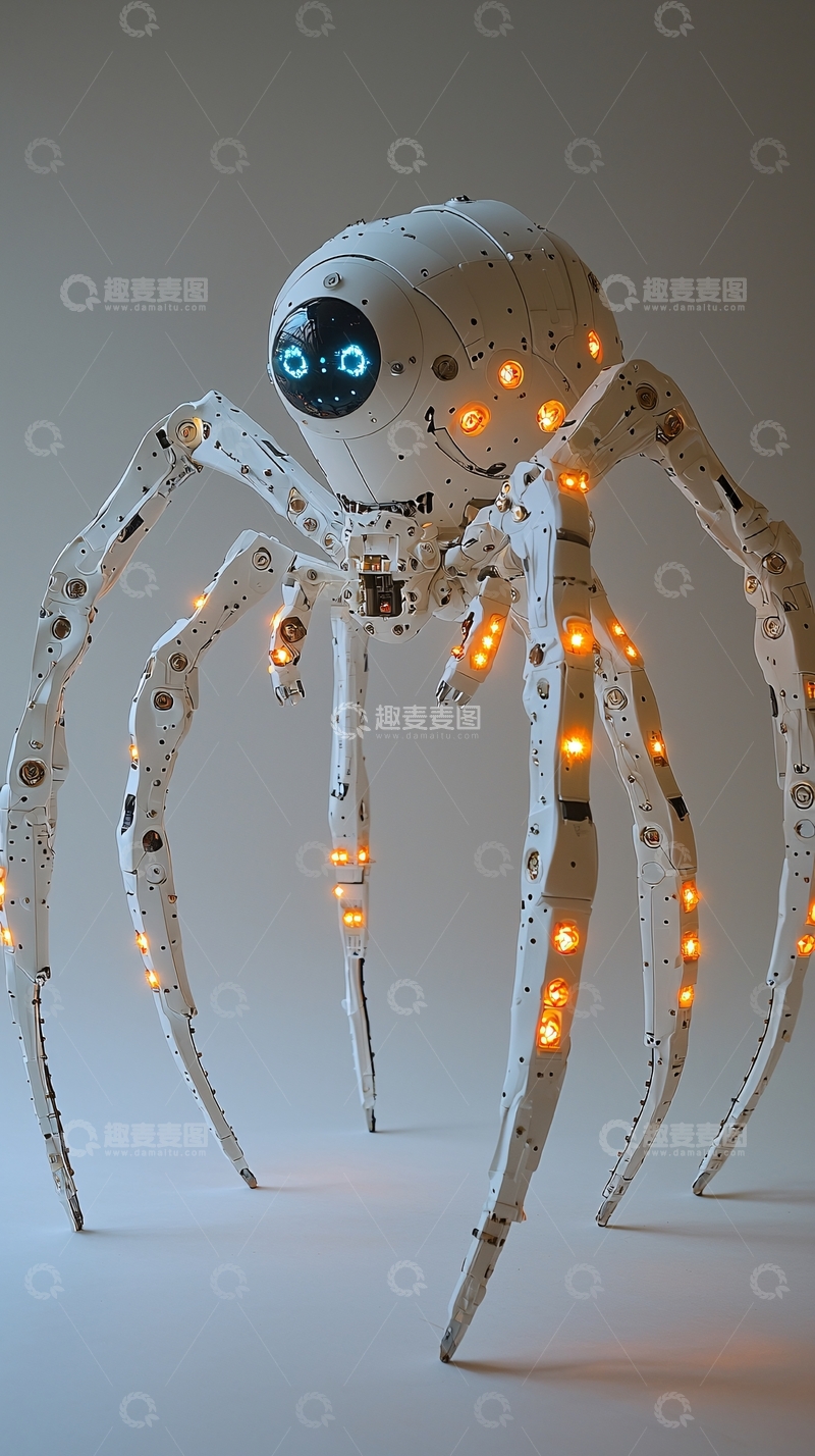高清大图下载【趣麦麦图】未来科技感蜘蛛机器人