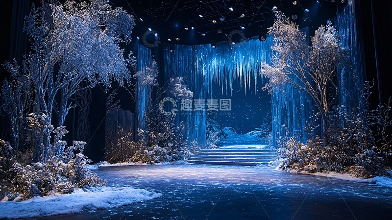 高清大图下载【趣麦麦图】冰雪奇缘舞台背景