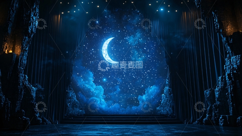 高清大图下载【趣麦麦图】梦幻星空舞台背景