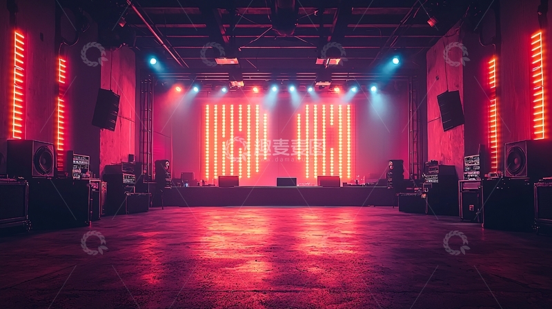 高清大图下载【趣麦麦图】空旷舞台灯光秀