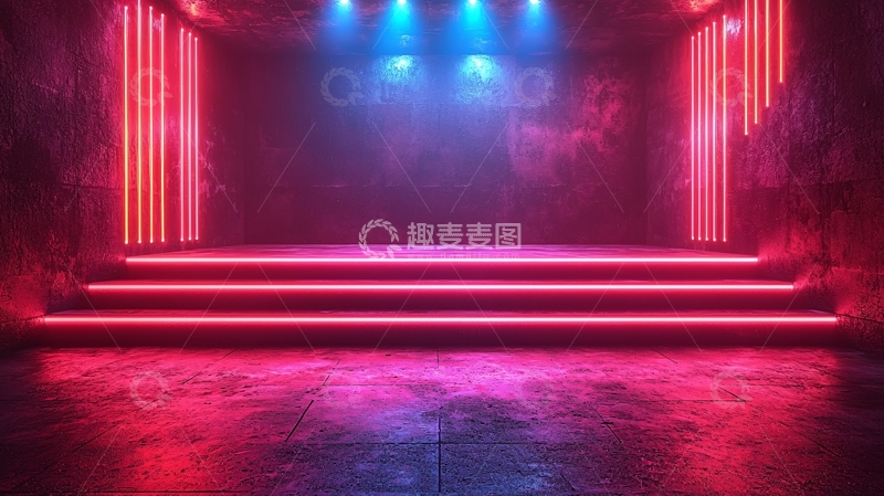高清大图下载【趣麦麦图】霓虹灯舞台背景